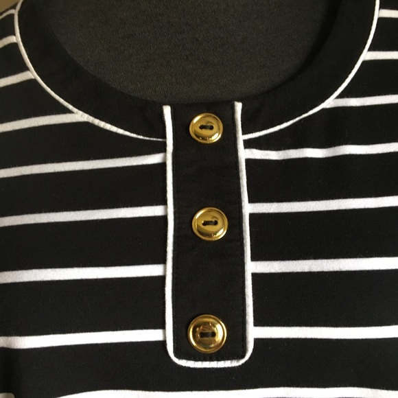 DENIM & CO PERFECT JERSEY S/S STRIPED HENLEY SZ XL - Picture 2 of 6